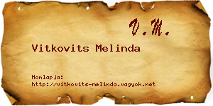 Vitkovits Melinda névjegykártya
